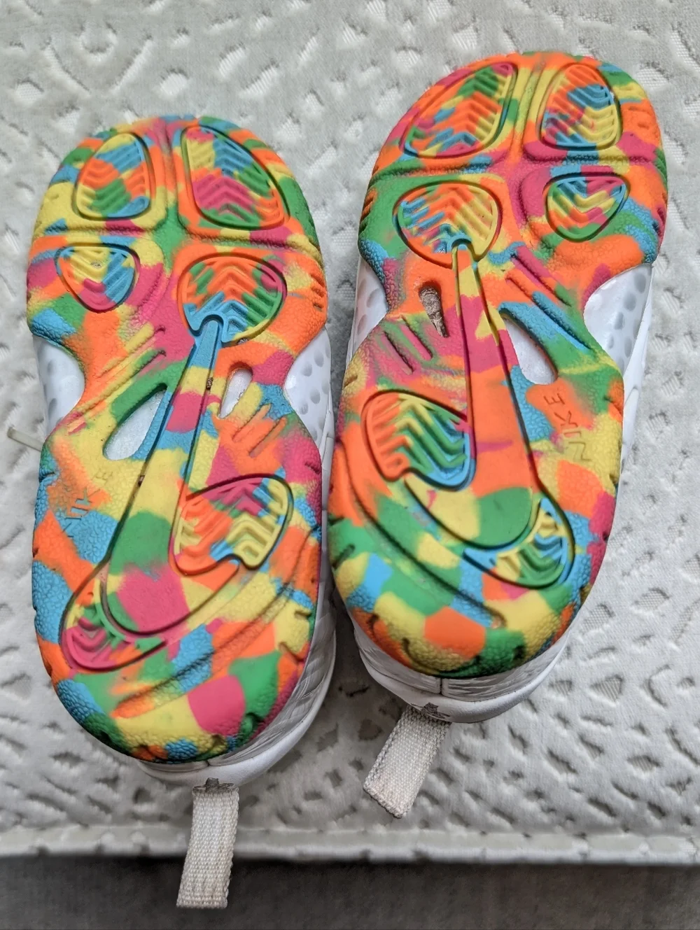 Nike Lil Posite One GS Fruity Pebbles Toddler 8C White Lace Up‎ Sneakers No Box